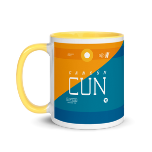 CUN - Cancun Airport Code mug with colored interior