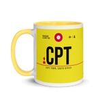 Load image into Gallery viewer, CPT - Cape Town Airport Code Mug with colored interior
