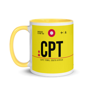 CPT - Cape Town Airport Code Mug with colored interior