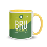 Load image into Gallery viewer, BRU - Brussels Airport Code mug with colored interior
