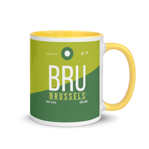 BRU - Brussels Airport Code mug with colored interior
