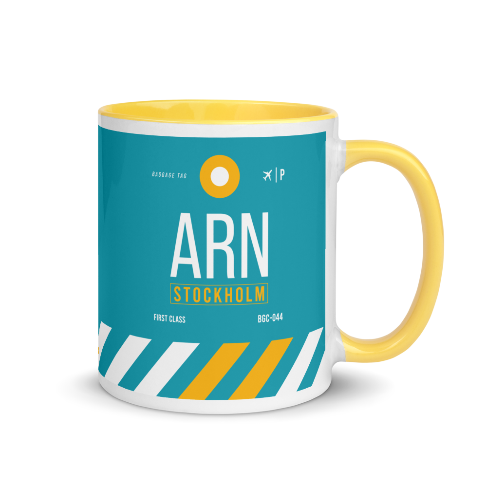 ARN - Stockholm Airport Code mug with colored interior