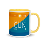 Load image into Gallery viewer, CUN - Cancun Airport Code mug with colored interior
