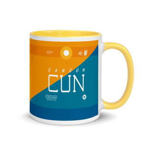 CUN - Cancun Airport Code mug with colored interior