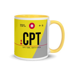 CPT - Cape Town Airport Code Mug with colored interior